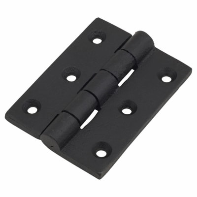 Cast Iron Butt Door Hinge - 75 x 50 x 4.5mm - Antique Black Iron - Pair