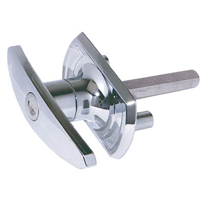 Garage Door Lock Handle - Square Spindle - 75 x 44mm - Nickel Plated