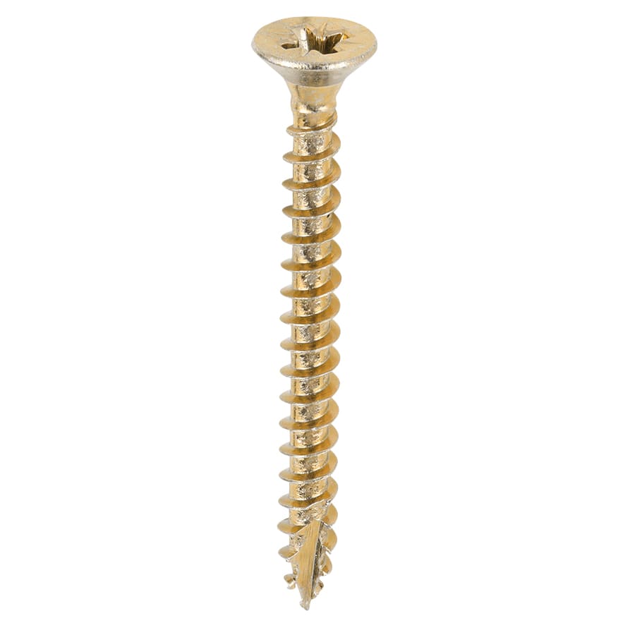 Classic Pozi Countersunk Wood Screws - 4.0 x 40mm - Yellow Zinc - Pack of 200