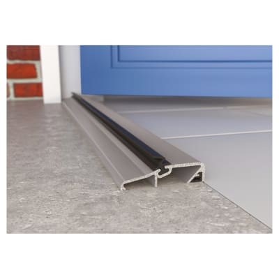 Narrow Slimline Threshold - 1829mm Length - Inward/Outward Opening Doors - Mill Aluminium