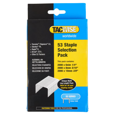 53 Series Staples (JT21,/69/ST10, 53) - Selection Pack - Galvanised - Pack of 6000