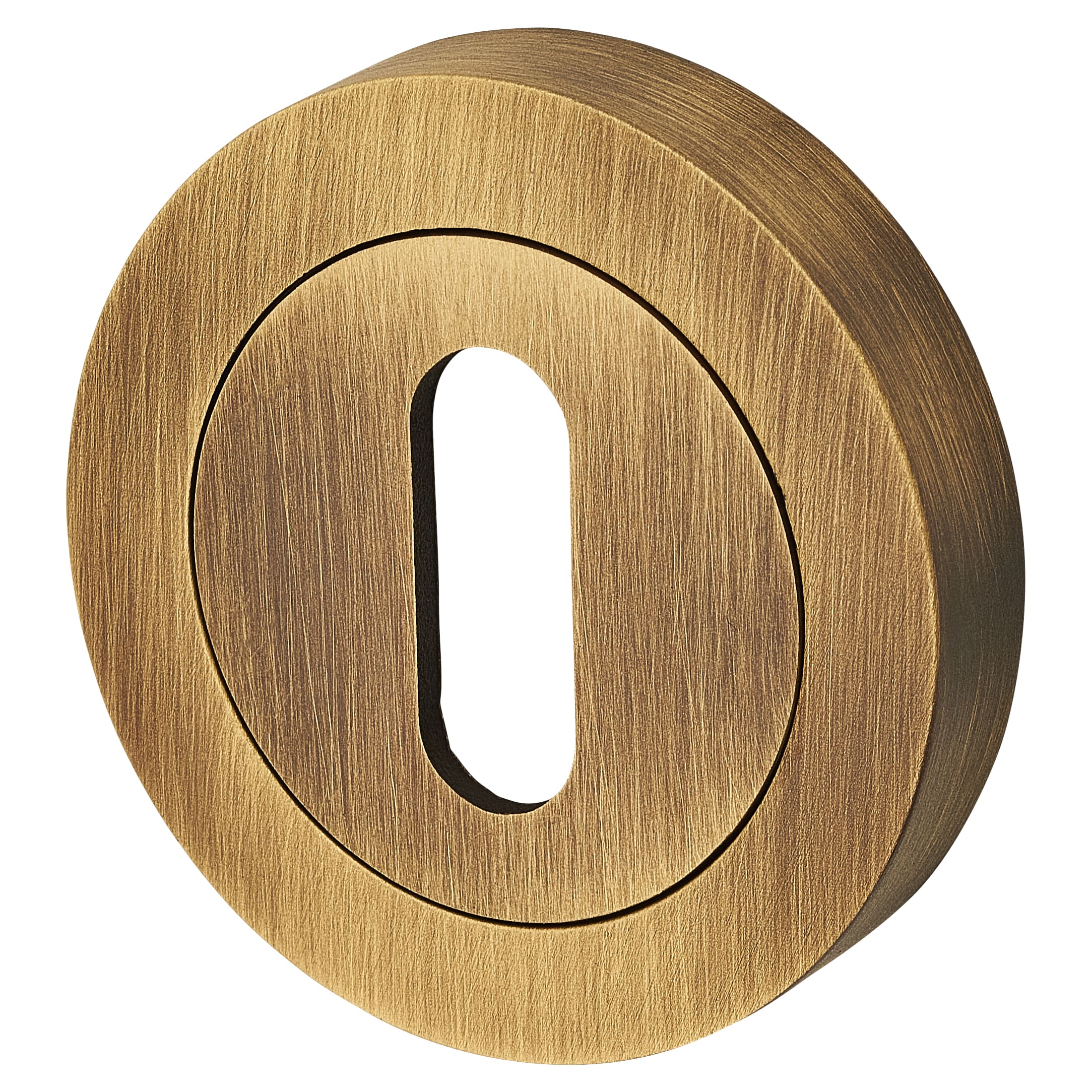 Brass Varese Escutcheon - 50mm Diameter - Keyhole - Antique Brass