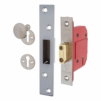 2100S StrongBOLT:2007 5 Lever Deadlock - 81mm Case - 57mm Backset - Satin Chrome