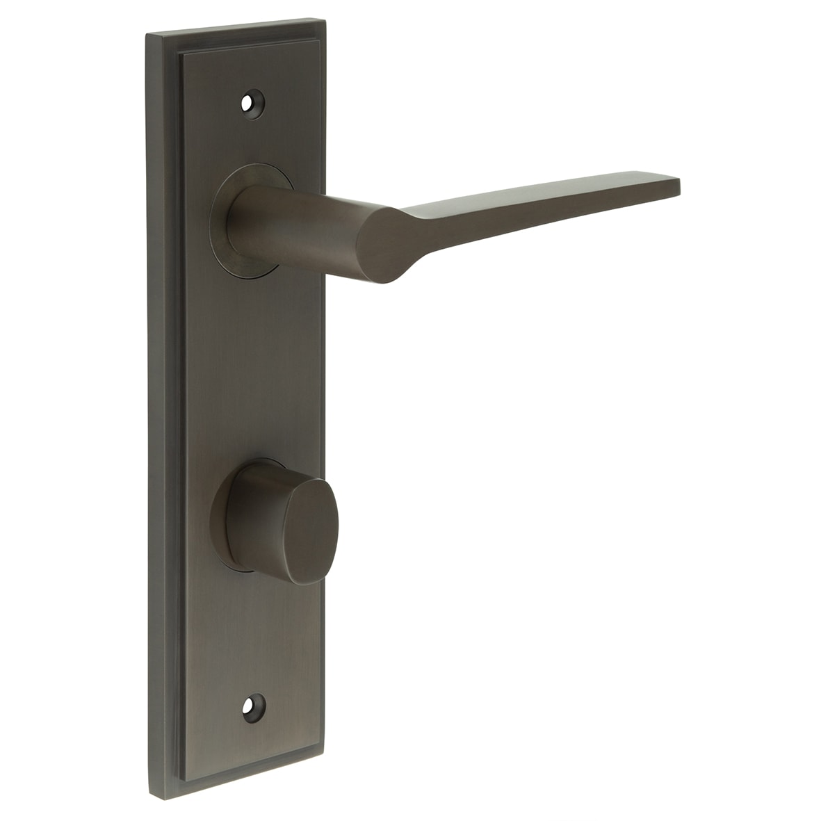 Dark Bronze Fire Rated DIN Bathroom Door Handles - Knightsbridge - Inner 2 - 200 x 55mm