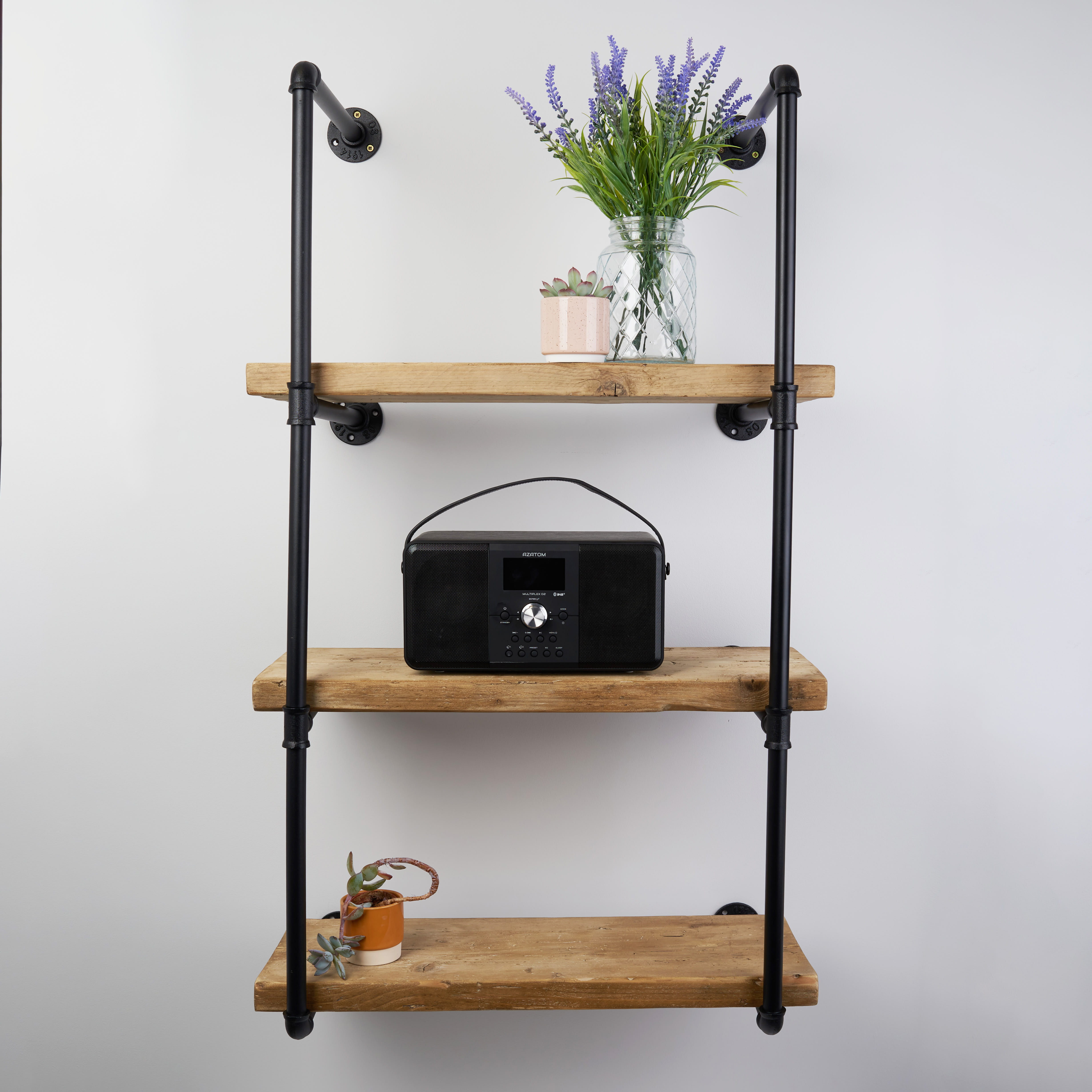3/4" 3 Tier Pipe Shelf Kit - Black