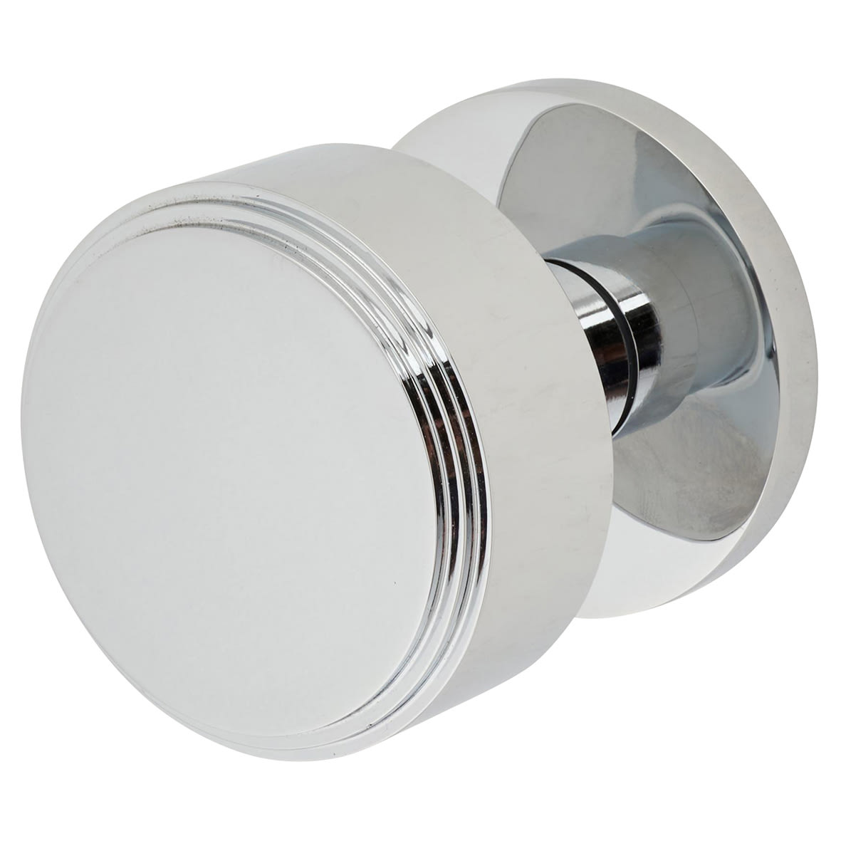 Polished Chrome Step Mortice Door Knob - 60mm Rose Diameter
