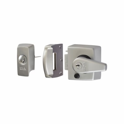BS 3621:2007 Double Locking Nightlatch - 40mm Backset - Satin Chrome Case/Cylinder