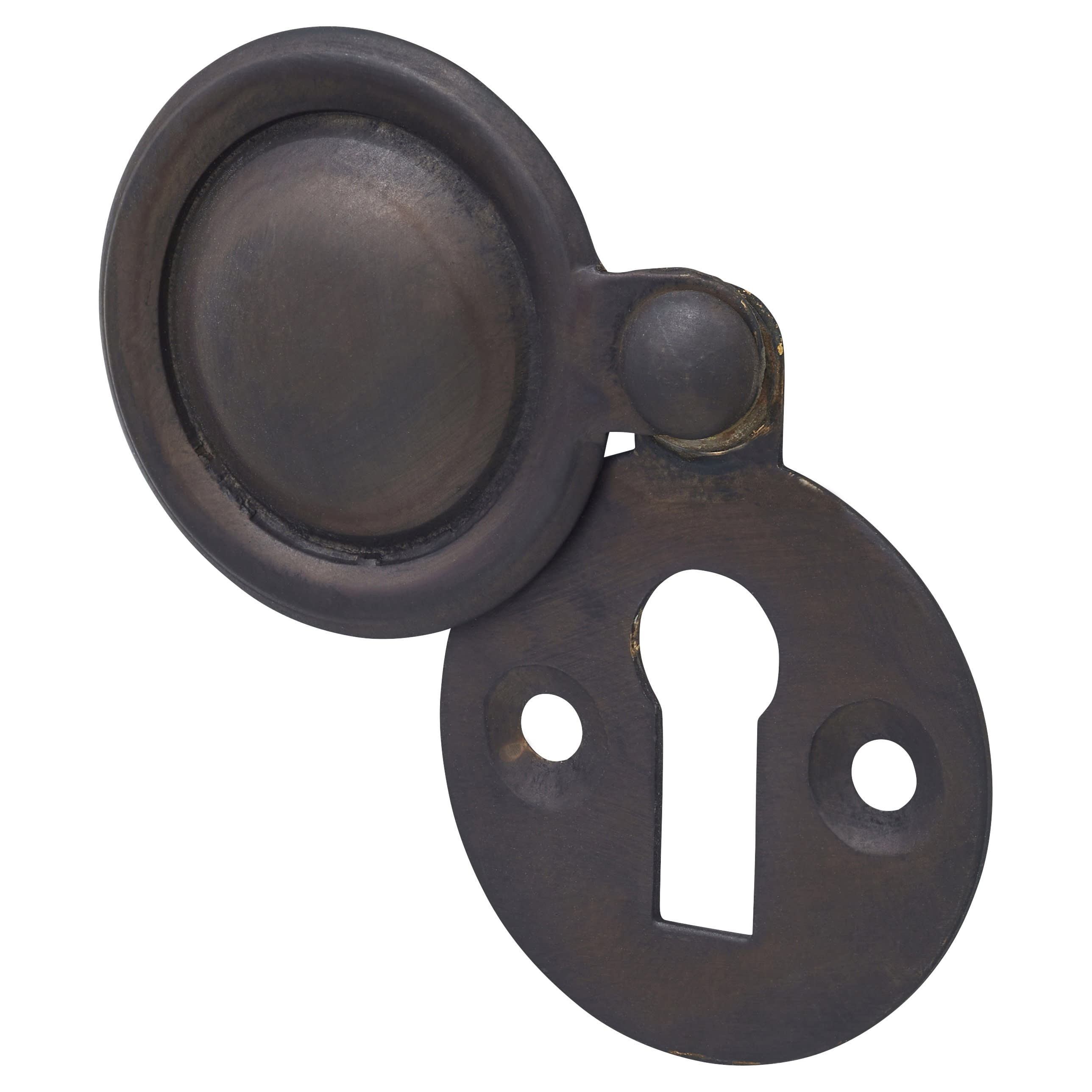 Victorian Covered Escutcheon - 32mm Diameter - Keyhole - Brushed Oil Rubbed Bronze