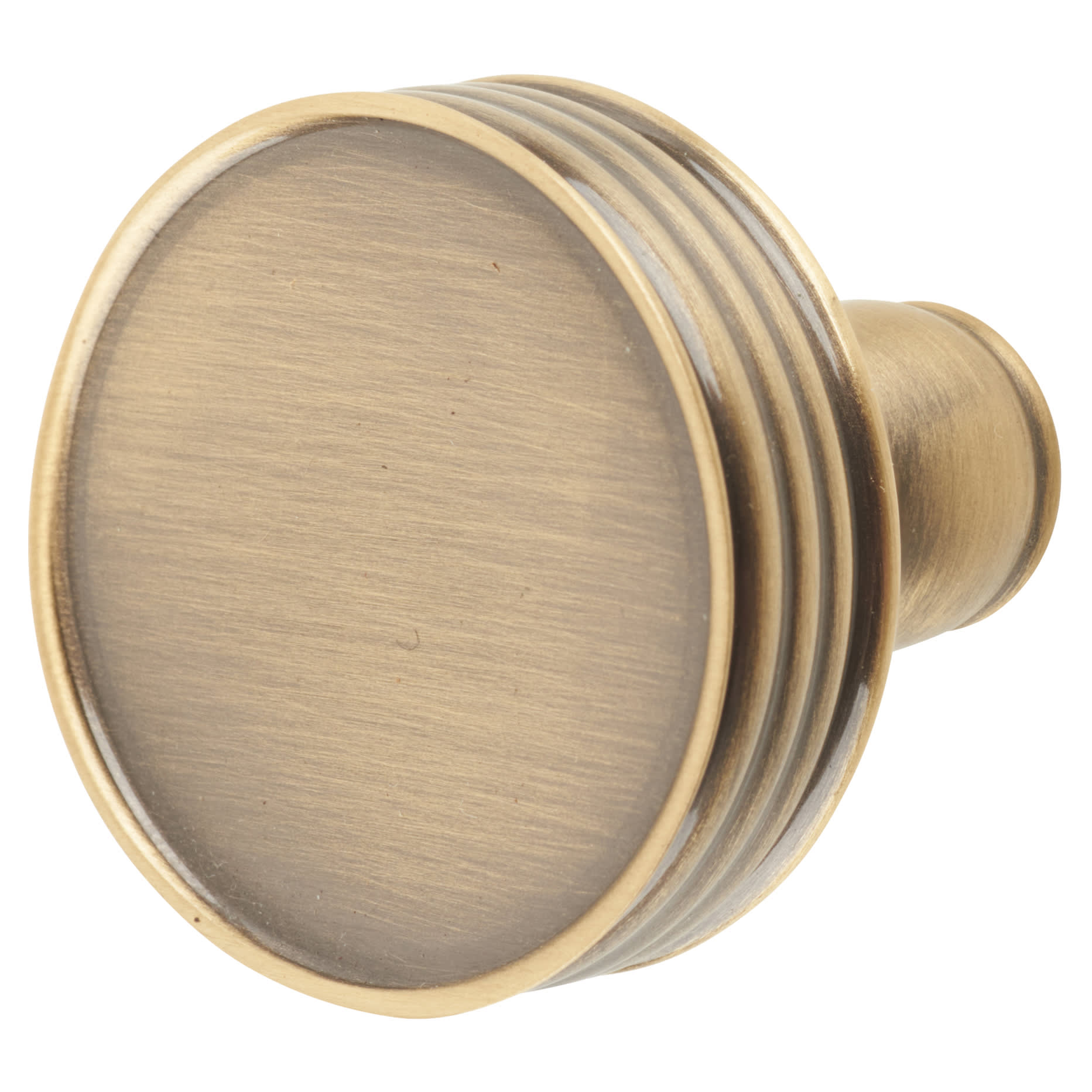 Marcus Venetian Round Cabinet Knob - 32mm Diameter - Antique Brass