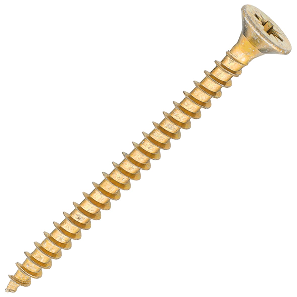 General Purpose Pozi Countersunk Chipboard Wood Screws - 5.0 x 60mm - Yellow Zinc - Pk of 200