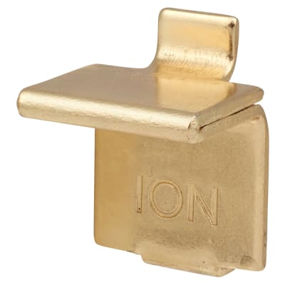 Heavy Duty Flat Bookcase Clip - Electro Brass Plated - Pack of 10