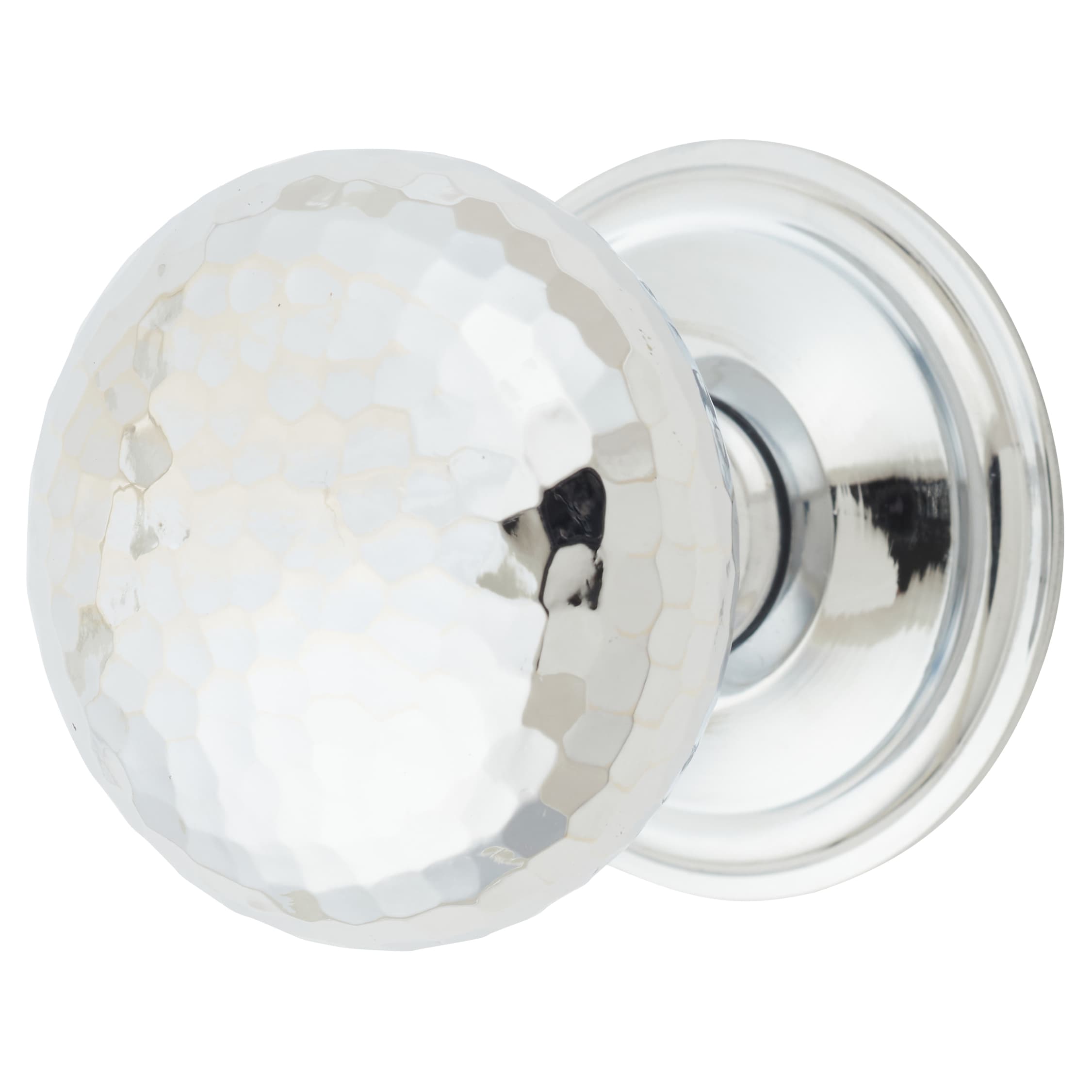 Hammered Mushroom Round Cabinet Knob - 38mm Diameter - Polished Chrome
