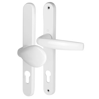 77G/3830N/1530 White uPVC Multipoint Lever/Pad Door Handles - 92/62mm c/c - Atlanta Range