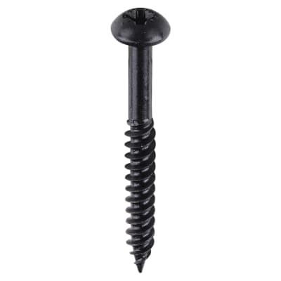 Blackjax Pozi Round Head Wood Screws - 8 x 1 1/2" - Exterior Black Organic - Pack of 200