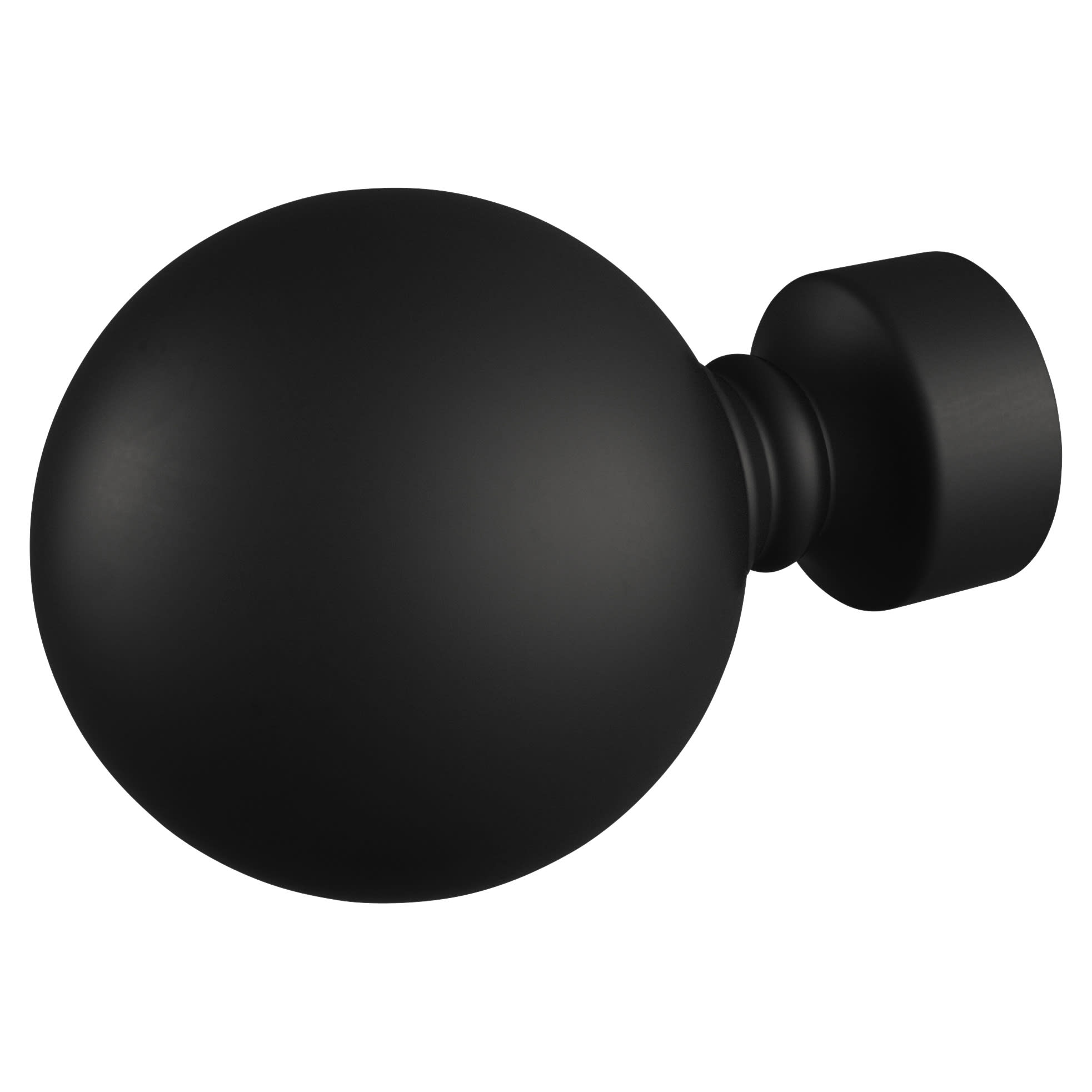 25mm Solid Ball Curtain Pole Finial - Matt Black - Pack of 2