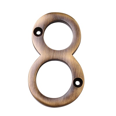 Marcus 76mm Screw Fix Door Numeral - 8 - Antique Brass