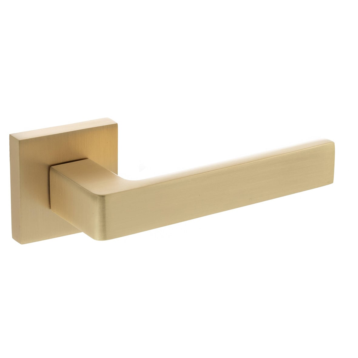 Status Montana Door Handle on Square Rose - Satin Brass