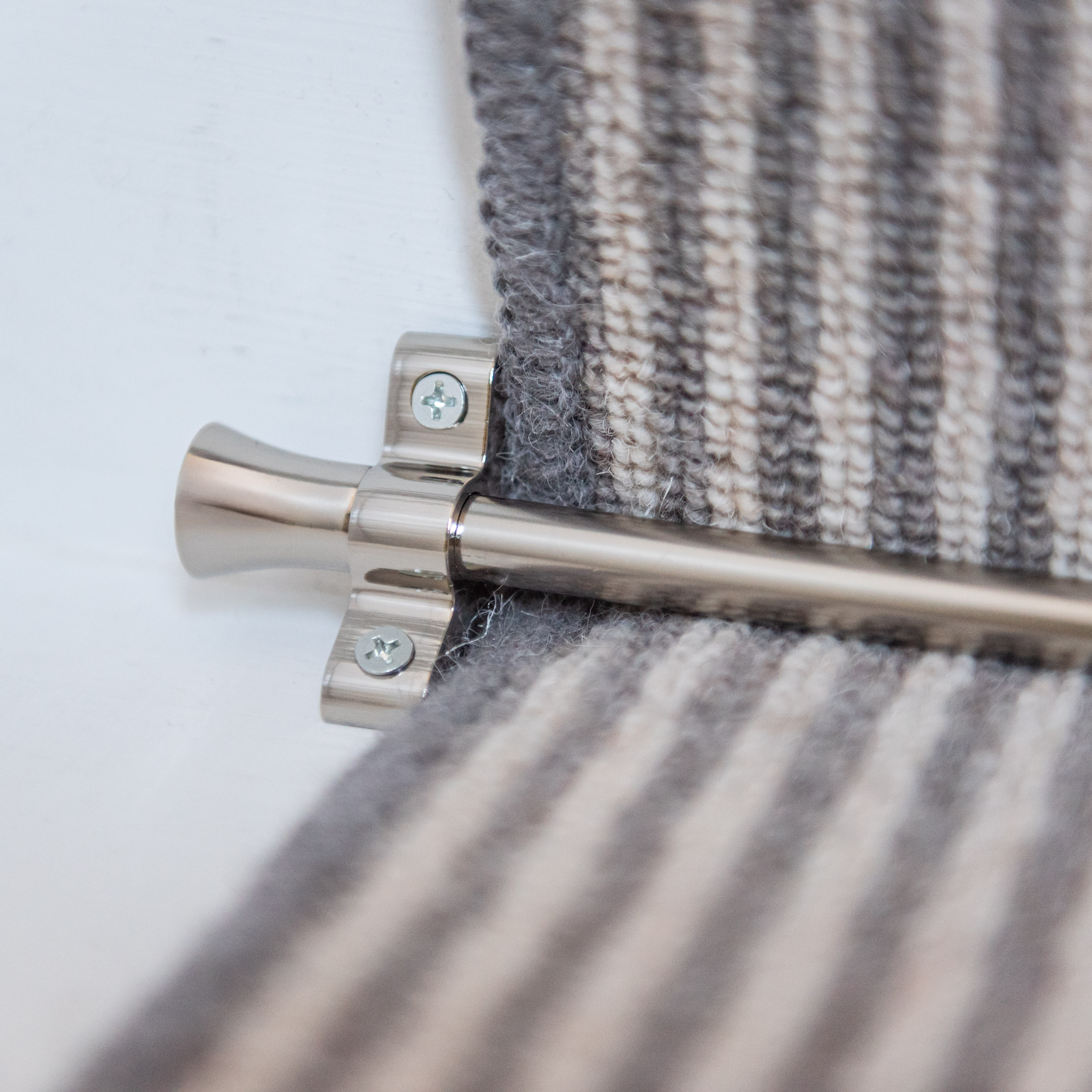 Stair Rod with Fluted Finials - 900mm Length - Polished Nickel