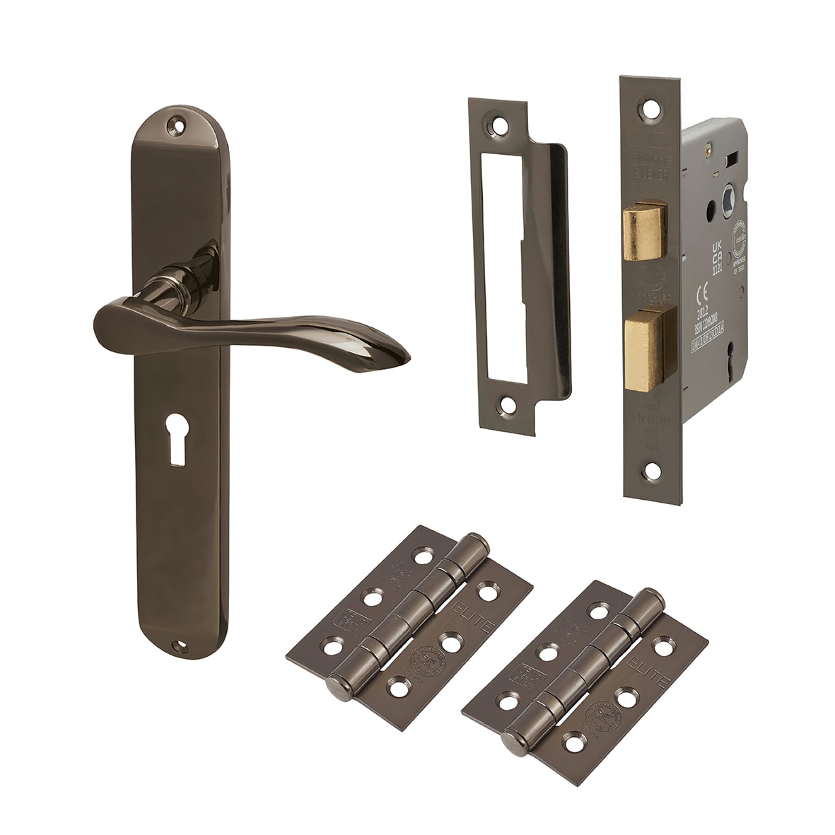 Black Nickel 3 Lever Sashlock Door Handles Kit - Altea Range