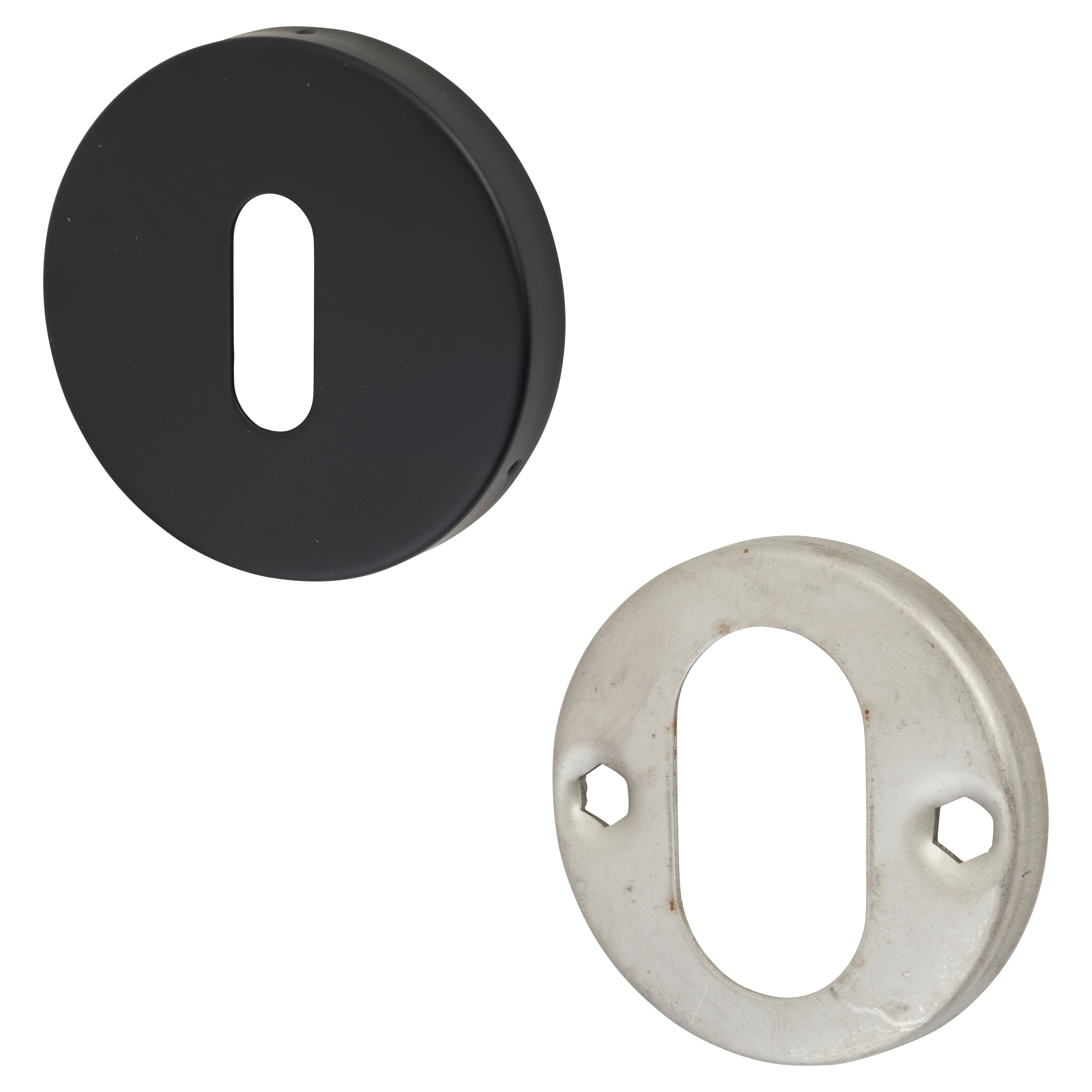 Escutcheon - 52mm Diameter - Keyhole - Matt Black