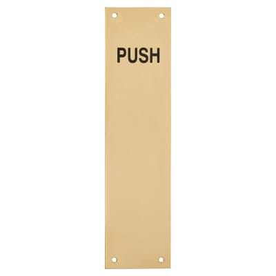 Solid Brass Finger Plate - Push - 300 x 75 x 1.5mm - Polished