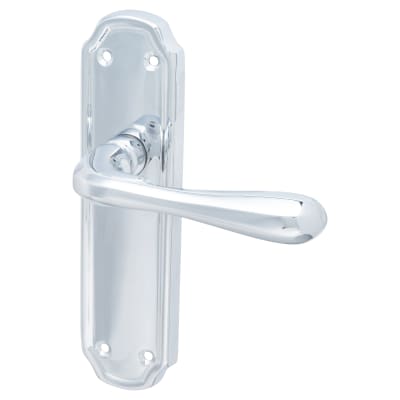 Polished Chrome Latch Door Handles - Genoa Range - 168 x 45mm