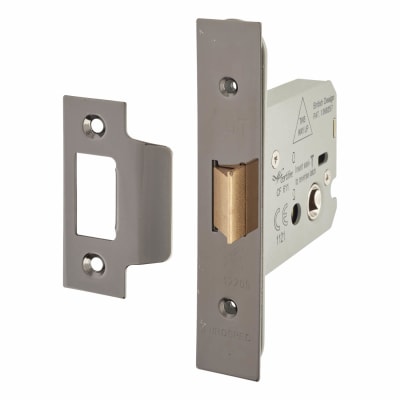 Heavy Duty Bolt Through Flat Latch - 79mm Case - 57mm Backset - Black Nickel