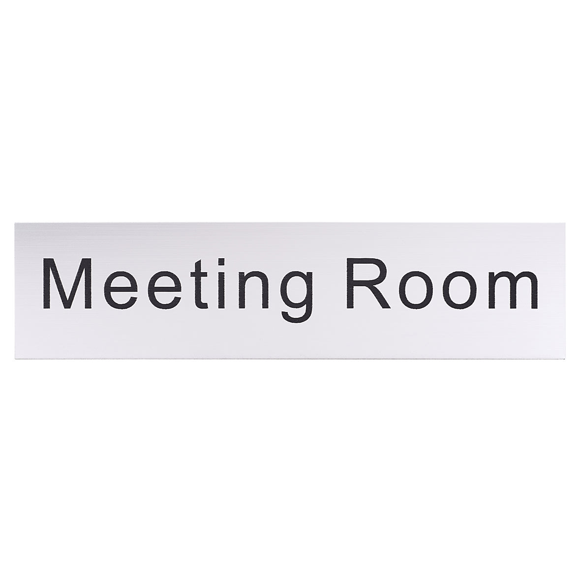 Meeting Room Door Sign - 200 x 50mm - Brushed Silver Plastic