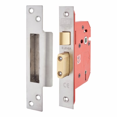 2205S StrongBOLT Bolt Through 5 Lever Sashlock - 81mm Case - 57mm Backset - Satin Stainless