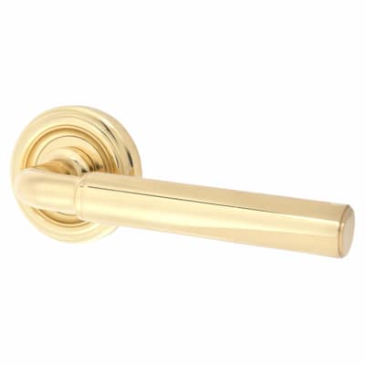 Polished Brass Door Handles on Round Rose - Parisian Elise Range