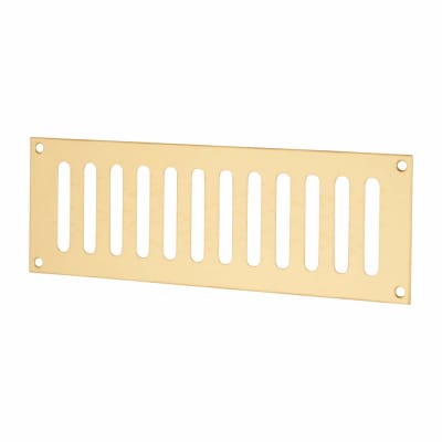Plain Slotted Vent - 229 x 76mm - 4085mm² Free Air Flow - Polished Brass