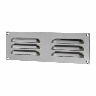 Hooded Louvre Vent - 229 x 76mm - 2470mm² Free Air Flow - Satin Chrome