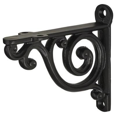 Swirl Shelf Bracket - 100 x 90mm - Black