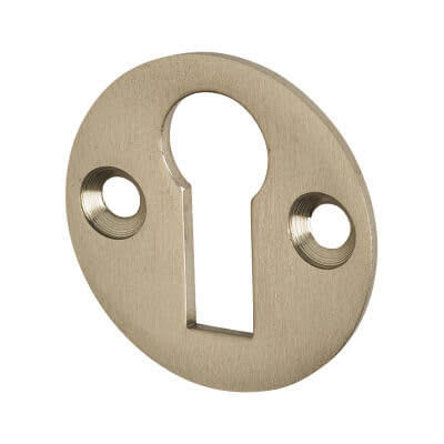 Victorian Escutcheon - 32mm Diameter - Keyhole - Satin Nickel