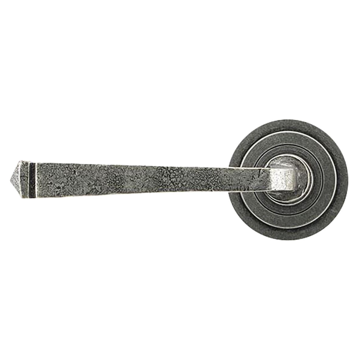 Pewter Door Handles on Round Art Deco Rose - Avon Range