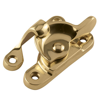Heavy Duty Fitch Sash Window Fastener - 66 x 23mm - Polished Brass