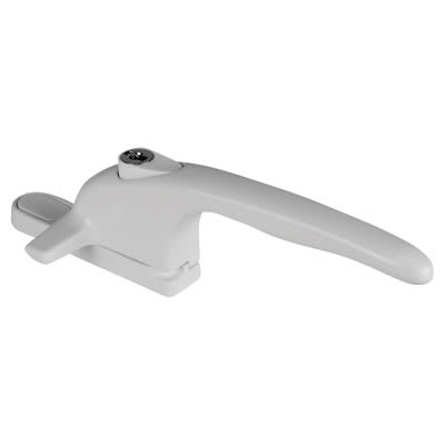 Virage Cockspur Locking Window Handle - 9mm Nose Height - Left Hand - White