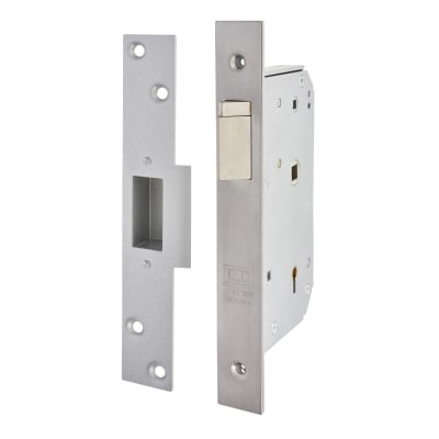 3R35X Detainer Escape Nightlatch - 80mm Case - 50mm Backset - Left Hand - Satin Chrome
