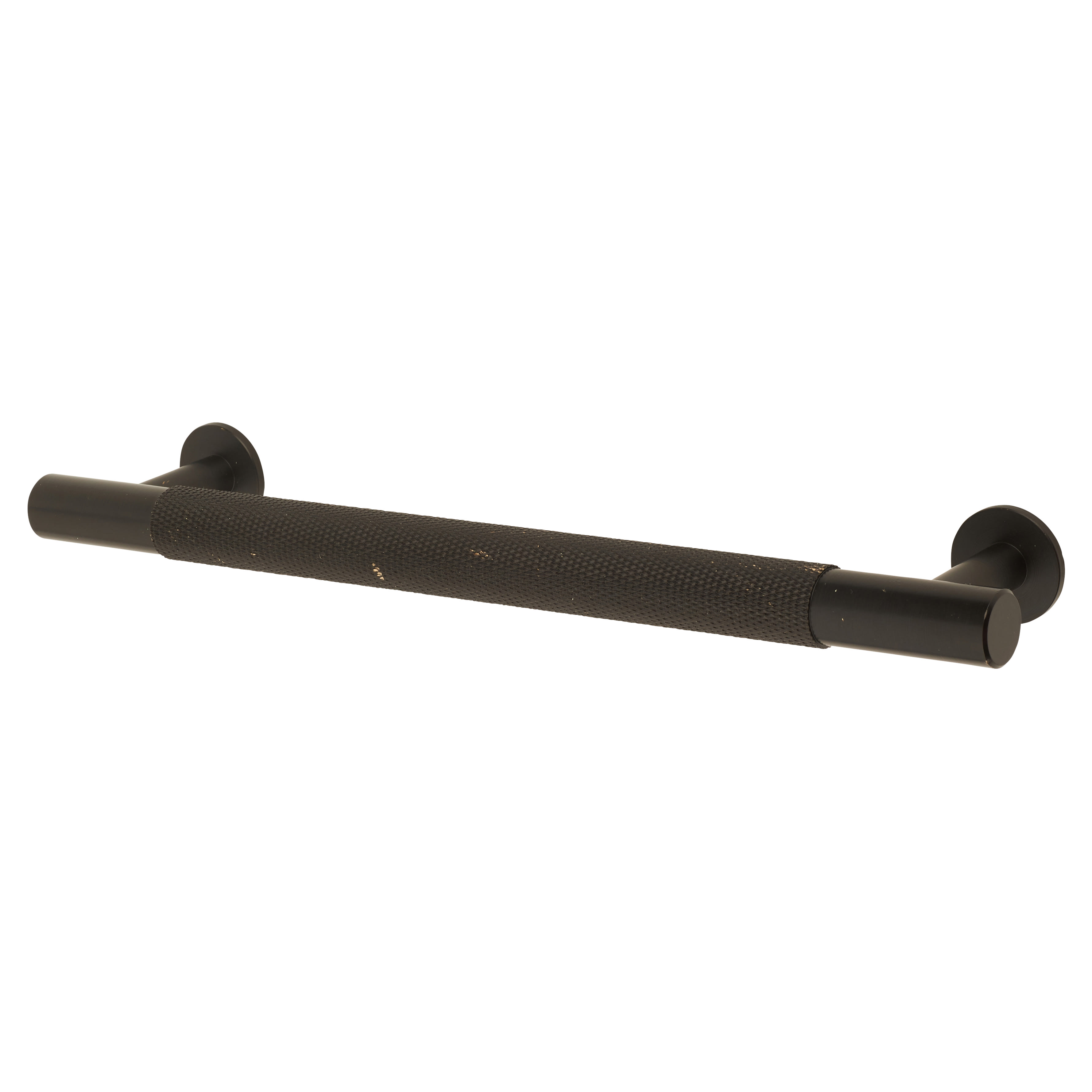 13mm Knurled T-Bar Cabinet Pull Handle - 160mm Centres - Matt Black