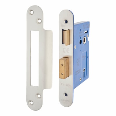 Architectural Bolt Through 3 Lever Sashlock - 78mm Case - 57mm Backset - Radius - Satin Stainless