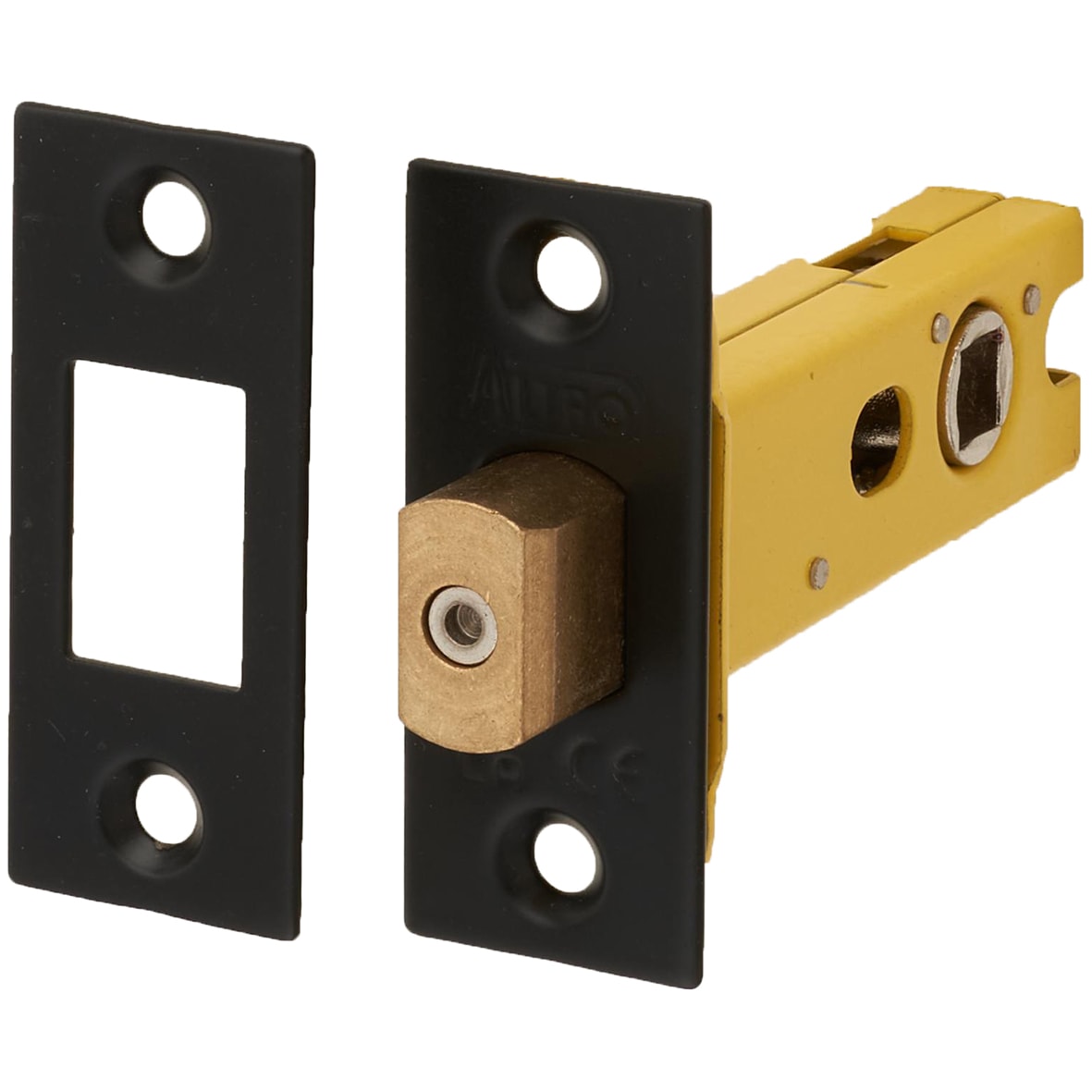 8mm Bolt Through Tubular Bathroom Deadbolt - 76mm Case - 57mm Backset - Square - Matt Black