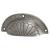 Shell Cabinet Cup Handle - 84mm Centres - Pewter Effect
