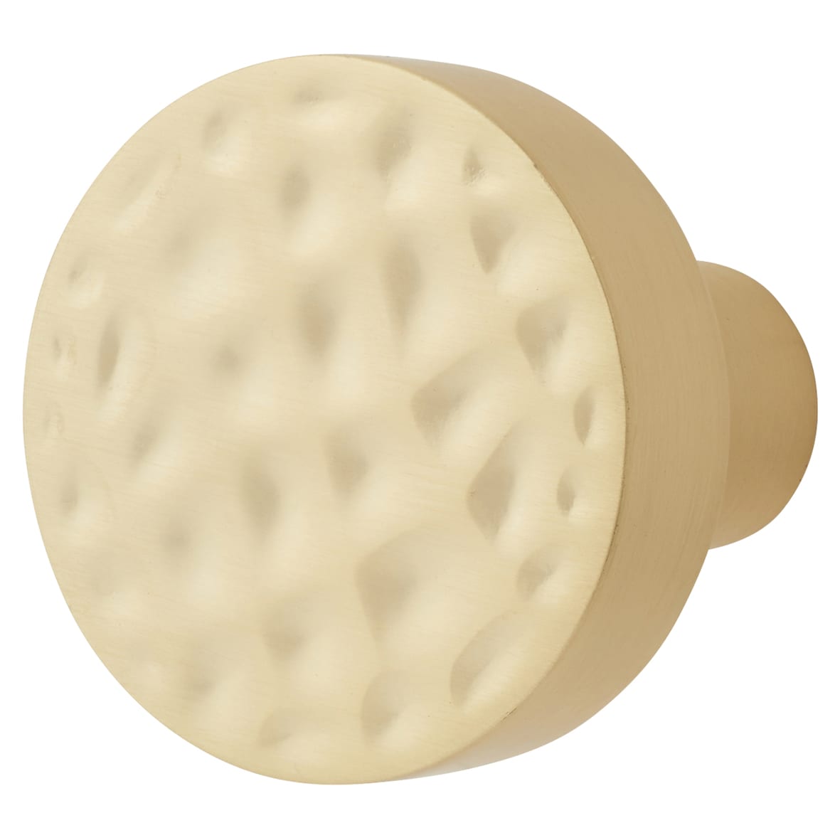 Kendal Hammered Round Cabinet Knob - 28mm Diameter- Satin Brass