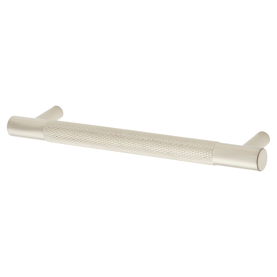 Brunel 13mm Knurled T-Bar Cabinet Pull Handle - 128mm Centres - Polished Nickel
