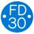 Fire Door Sign - Drilled - 50mm Diameter - Rigid Plastic - Blue