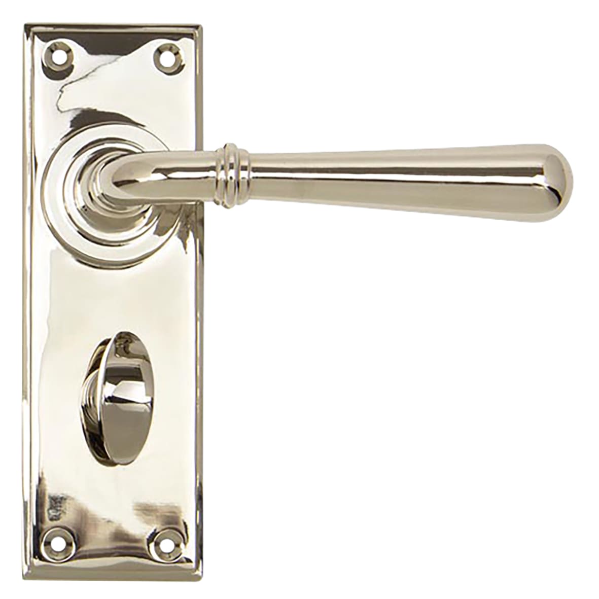 Polished Nickel Bathroom Door Handles - Newbury Range - 152 x 50mm