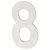 100mm Concealed Screw Fix Door Numeral - 8 - Polished Stainless Steel