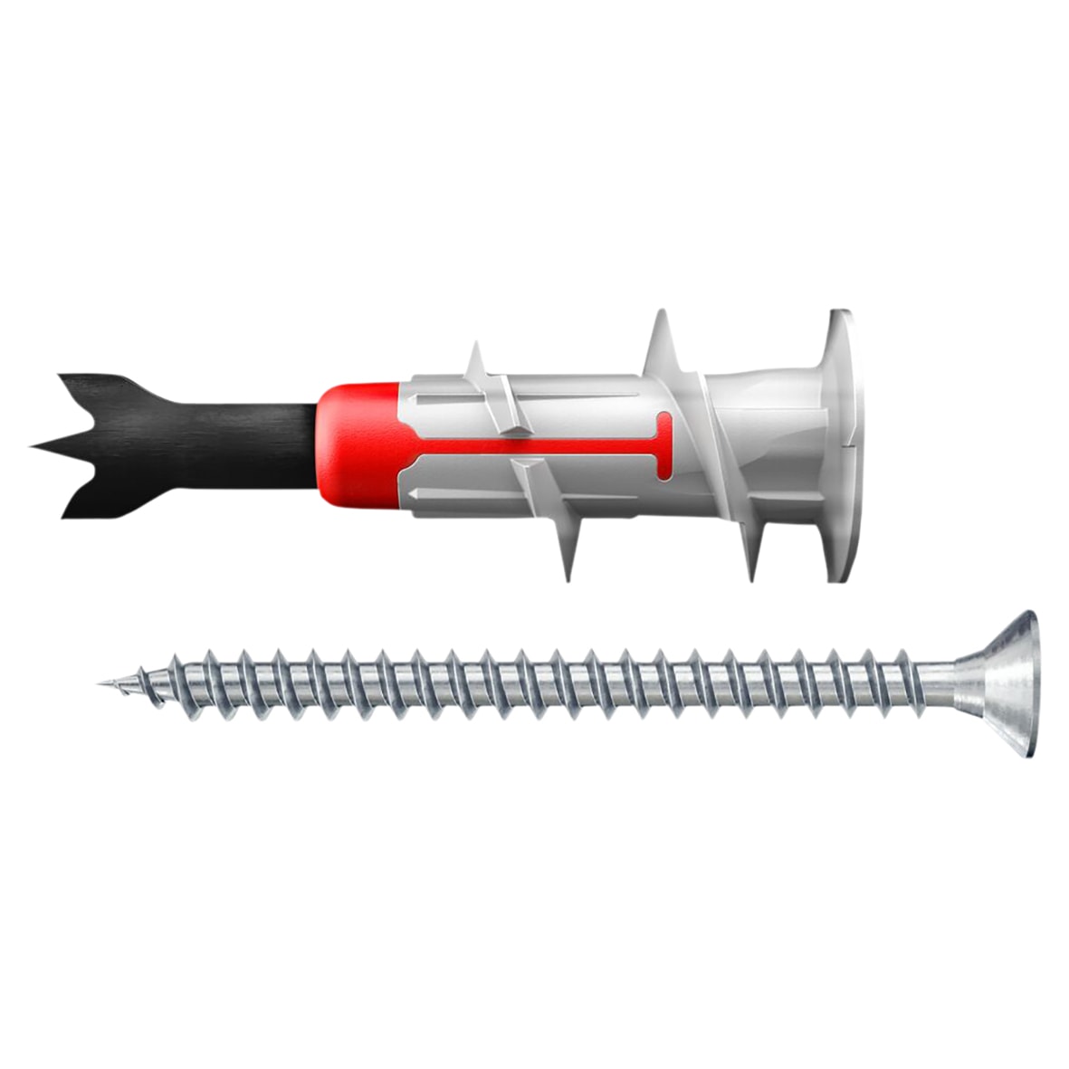 Duoblade Plug & Screws for Plasterboard - 8 x 44mm - Red & Grey - Pack of 20