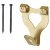 Light Duty Picture Hook - Double - 25 x 33mm - Electro Brass - Pack of 50