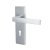 Marcus Satin Chrome Keyhole Lock Door Handles - Delta Range - 157 x 43mm